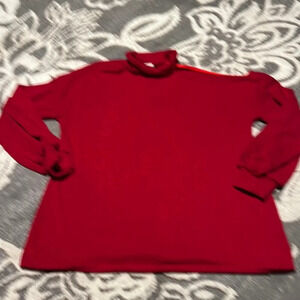 Bibi red sweater. Has one cold shoulder